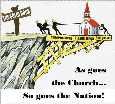 Church near a cliff edge